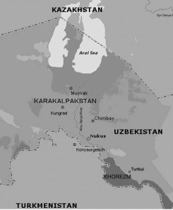 Karaklpakstan, Uzbekistan borders the Aral Sea.